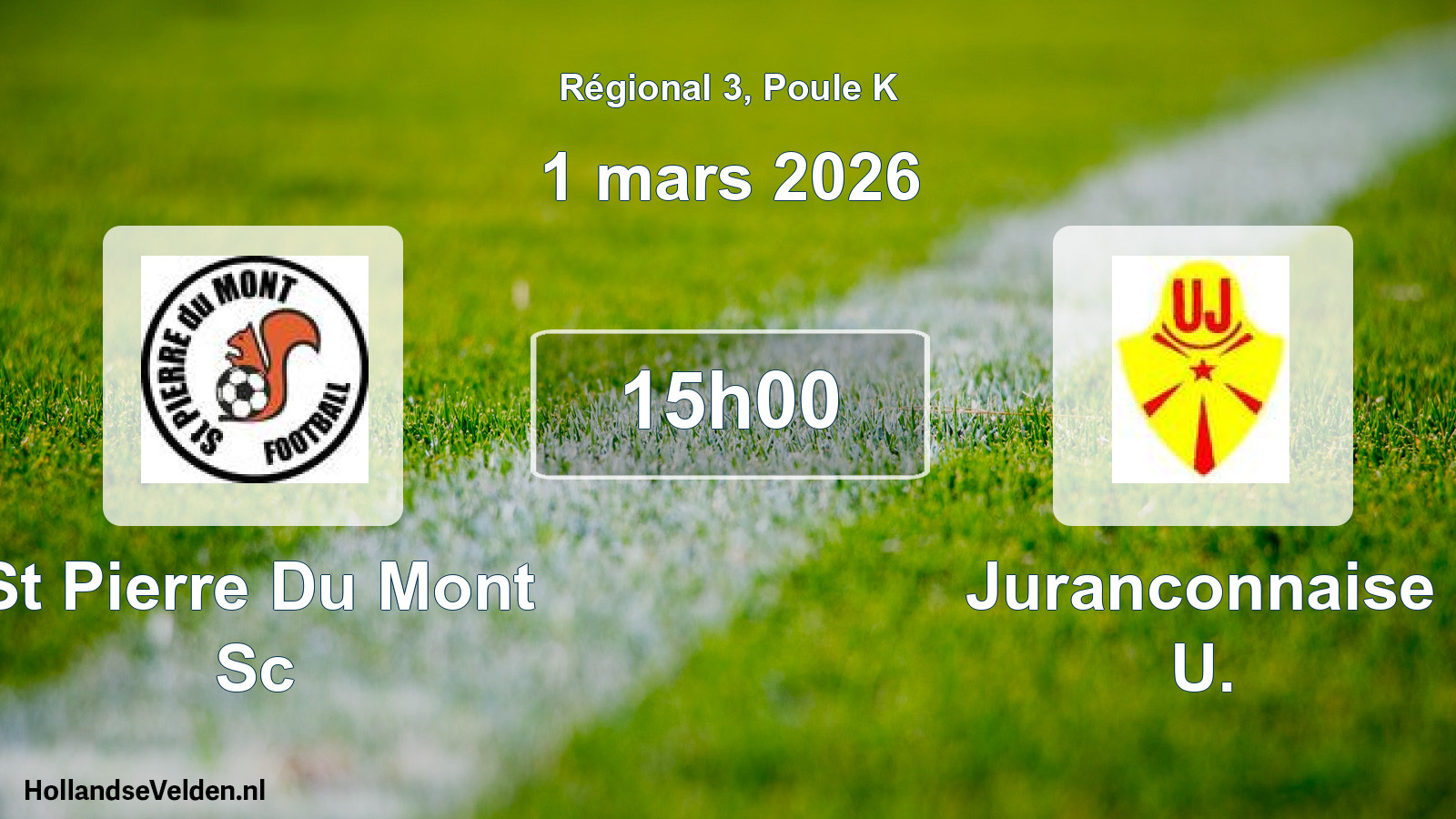 Scheduled Match: St Pierre Du Mont Sc - Juranconnaise U. (1 March 2026)