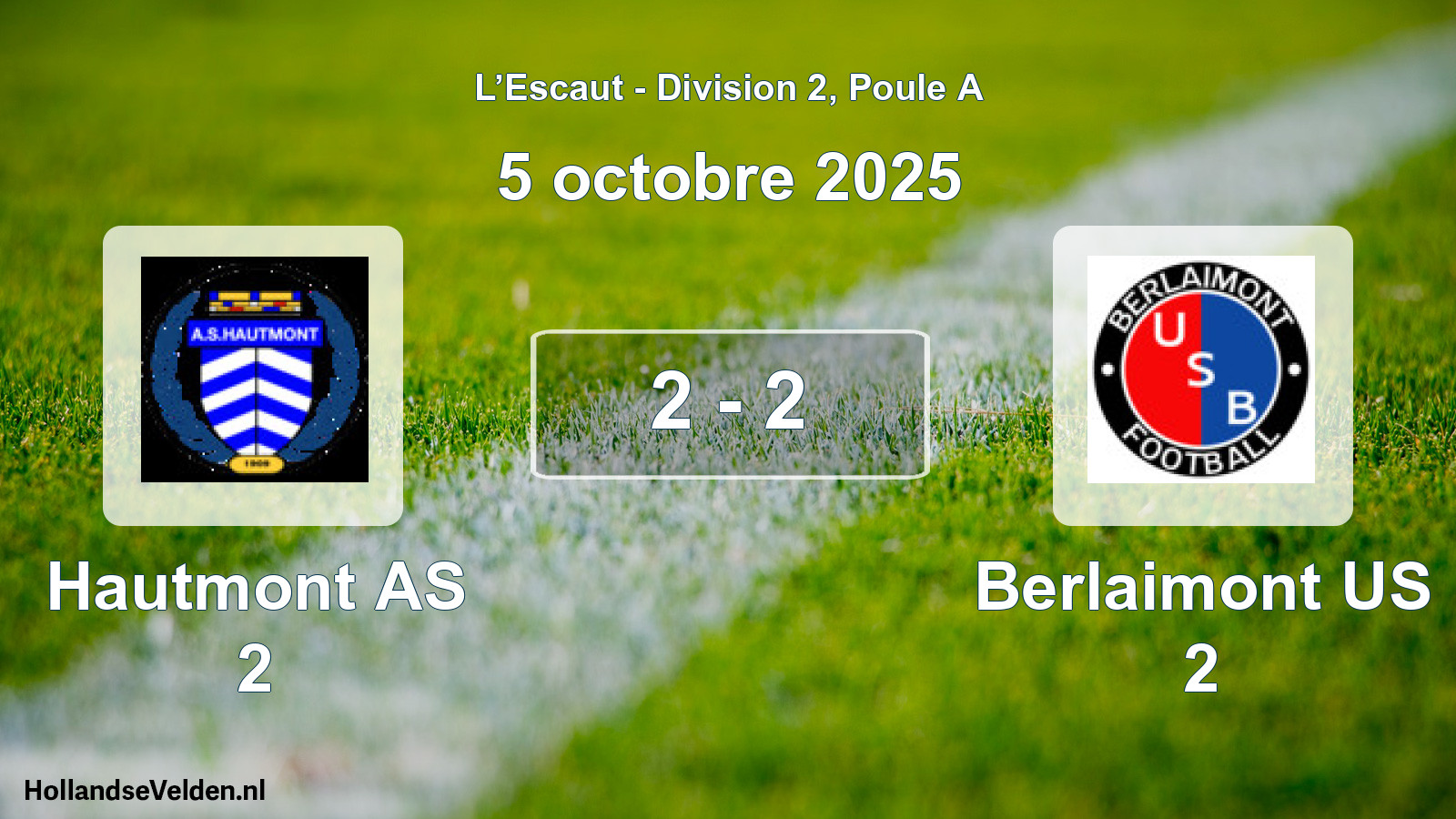 Match joué: Hautmont AS 2 - Berlaimont US 2 2 - 2 (5 octobre 2025)