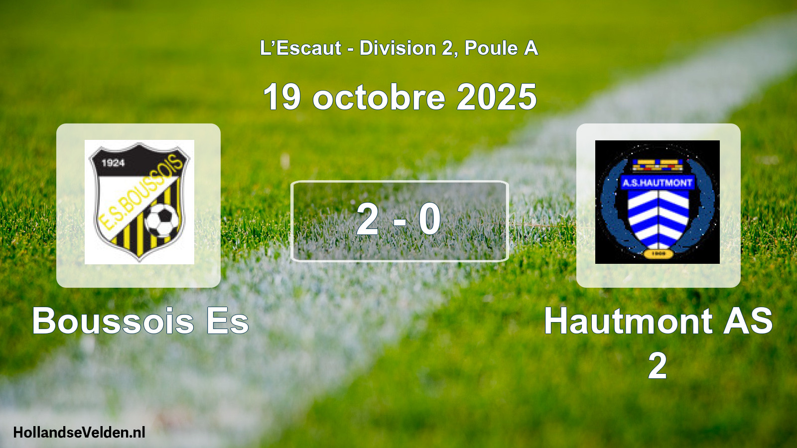Total number of matches played: Boussois Es - Hautmont AS 2 2 - 0 (19 October 2025)