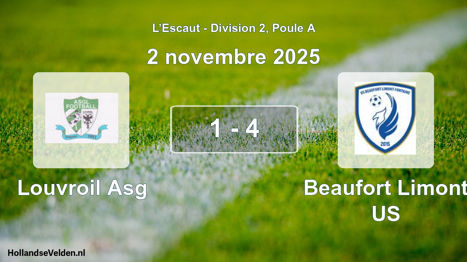Match joué: Louvroil Asg - Beaufort Limont US 1 - 4 (2 novembre 2025)