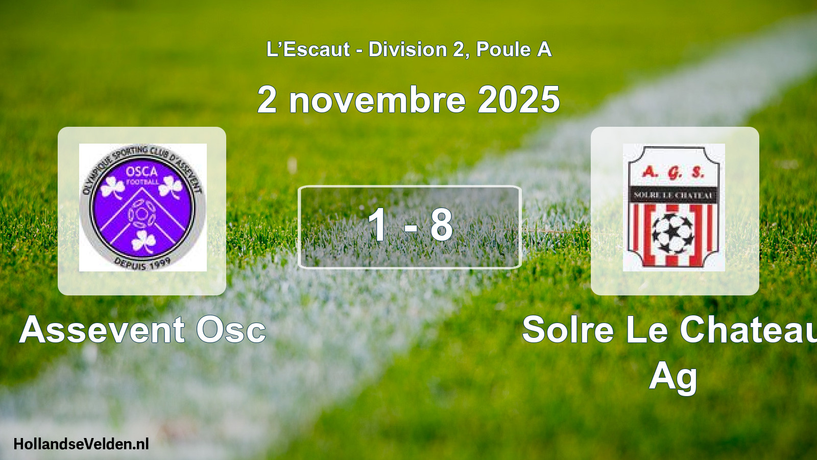 Match joué: Assevent Osc - Solre Le Chateau Ag 1 - 8 (2 novembre 2025)