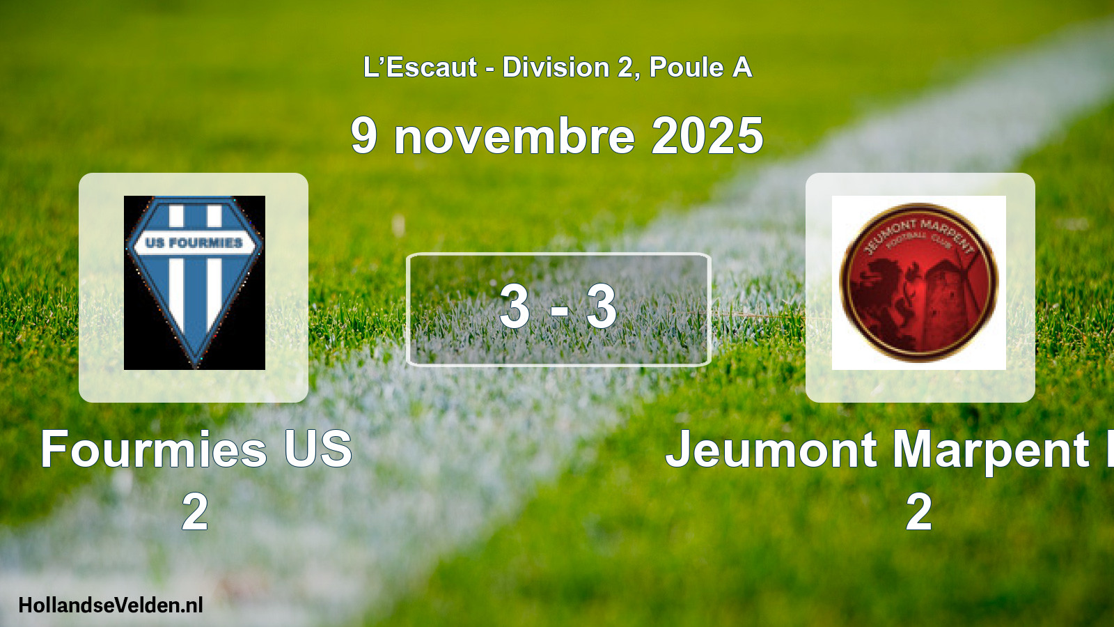 Match joué: Fourmies US 2 - Jeumont Marpent FC 2 3 - 3 (9 novembre 2025)
