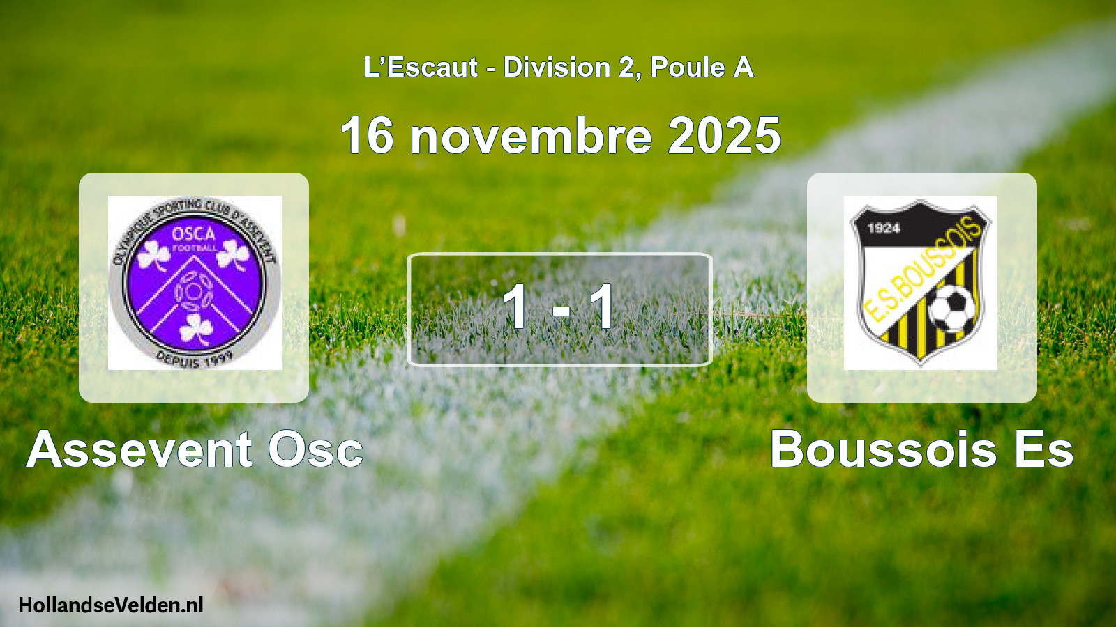 Match joué: Assevent Osc - Boussois Es 1 - 1 (16 novembre 2025)