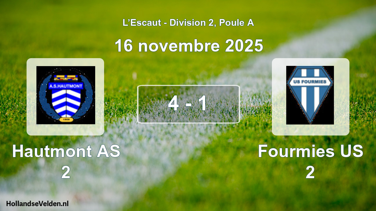 Match joué: Hautmont AS 2 - Fourmies US 2 4 - 1 (16 novembre 2025)
