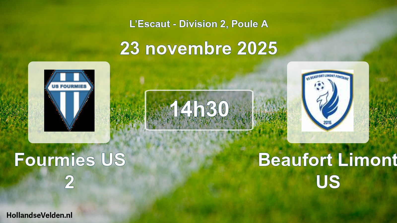 Match programmé: Fourmies US 2 - Beaufort Limont US (23 novembre 2025)