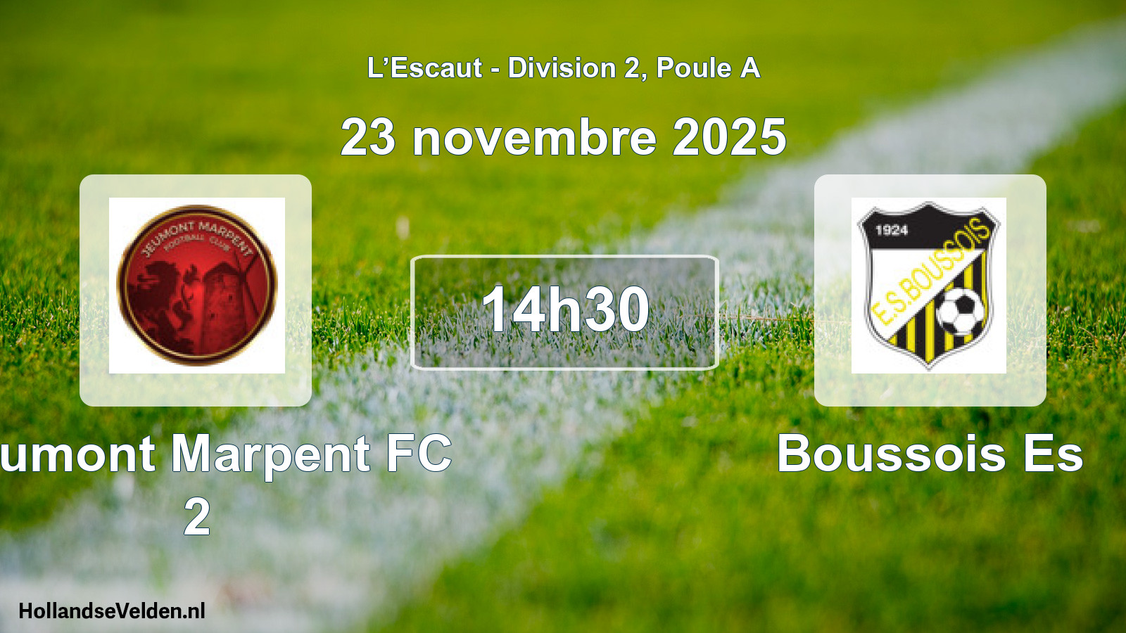 Match programmé: Jeumont Marpent FC 2 - Boussois Es (23 novembre 2025)