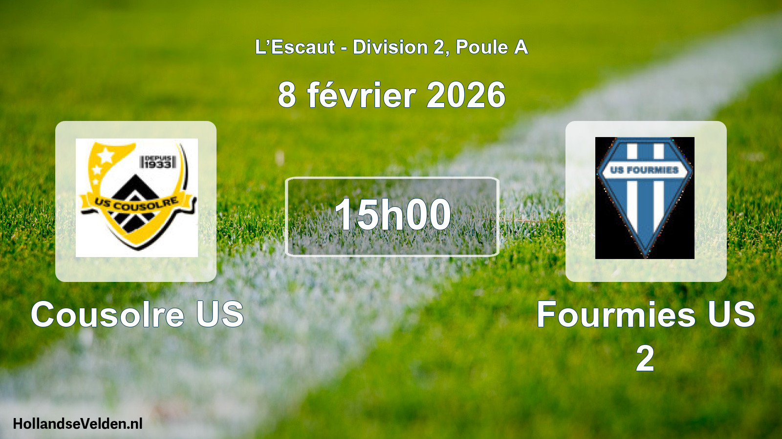 Match programmé: Cousolre US - Fourmies US 2 (8 février 2026)