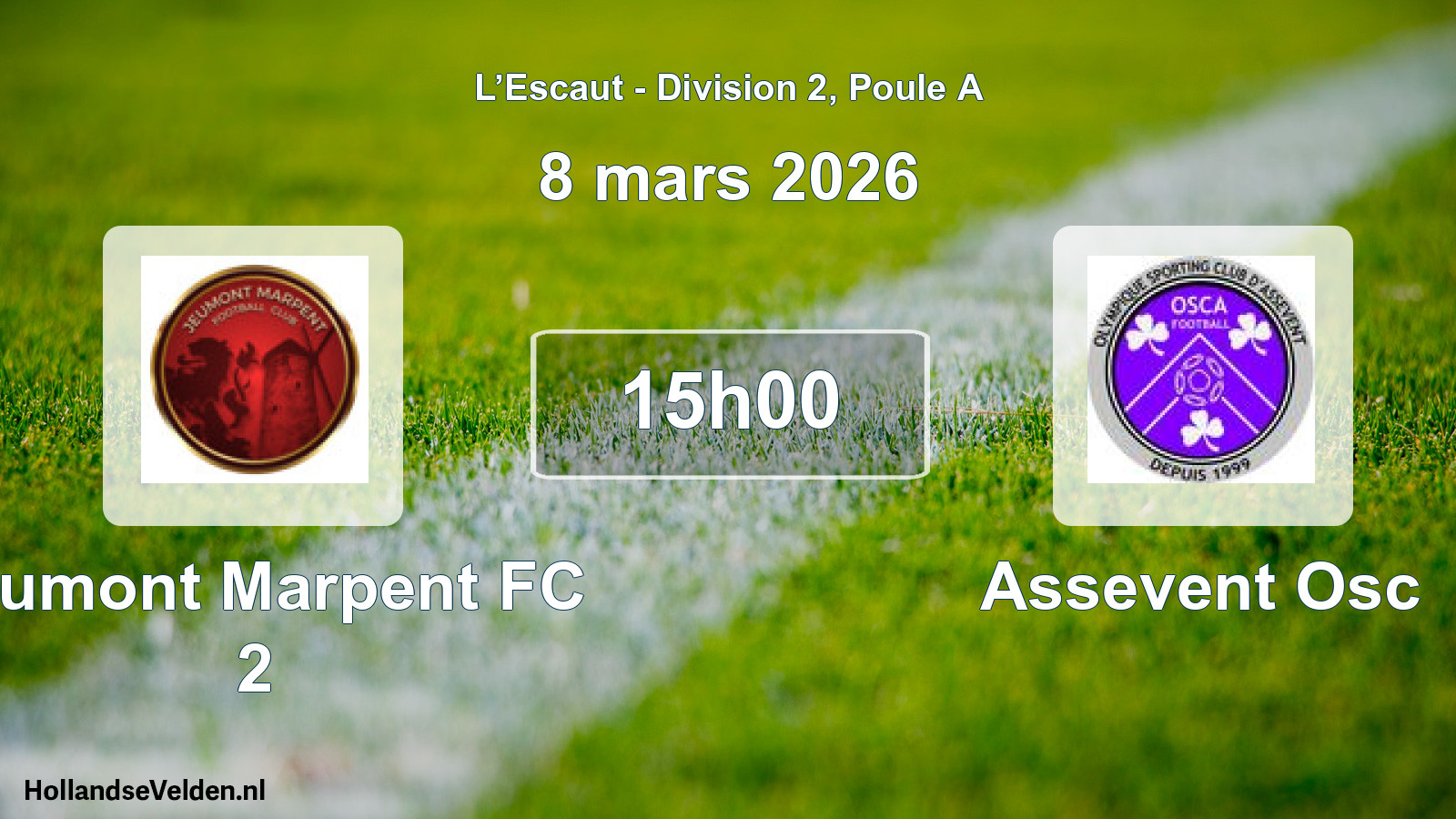 Match programmé: Jeumont Marpent FC 2 - Assevent Osc (8 mars 2026)