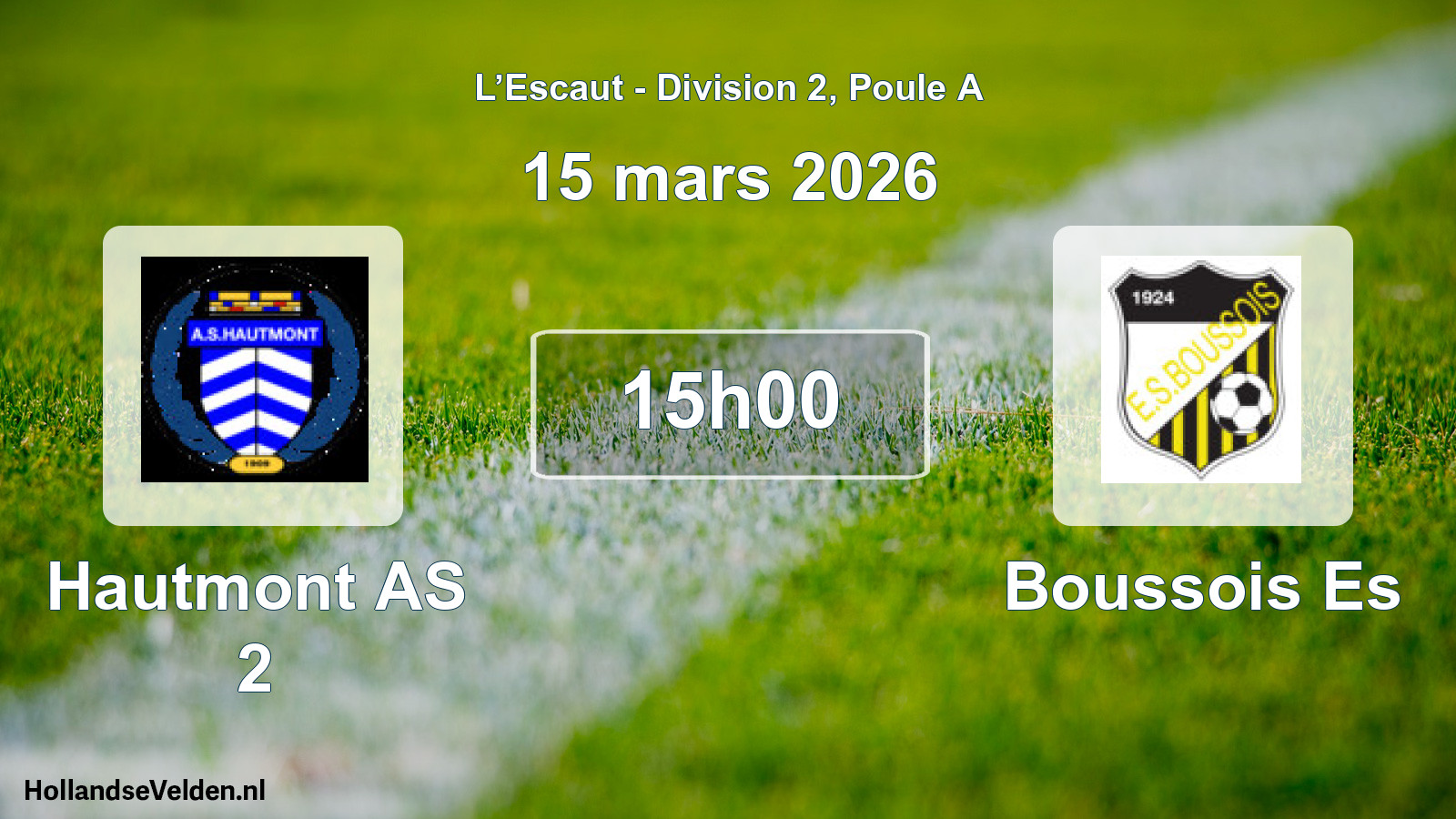Match programmé: Hautmont AS 2 - Boussois Es (15 mars 2026)