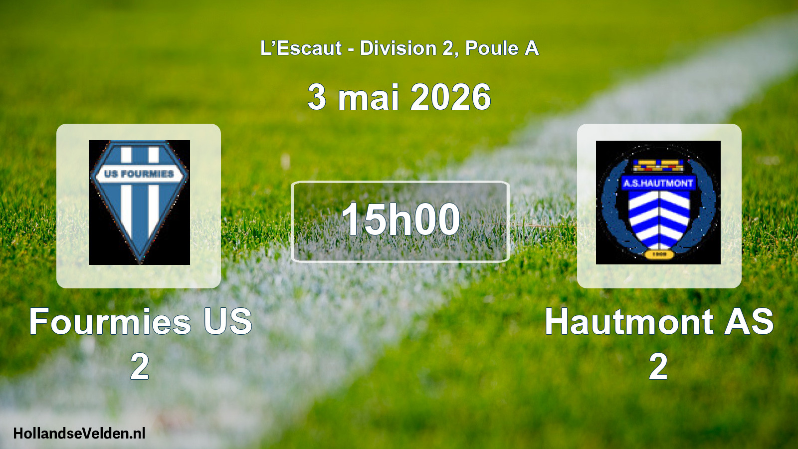 Match programmé: Fourmies US 2 - Hautmont AS 2 (3 mai 2026)