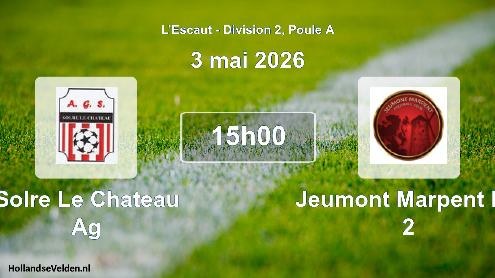 Match programmé: Solre Le Chateau Ag - Jeumont Marpent FC 2 (3 mai 2026)