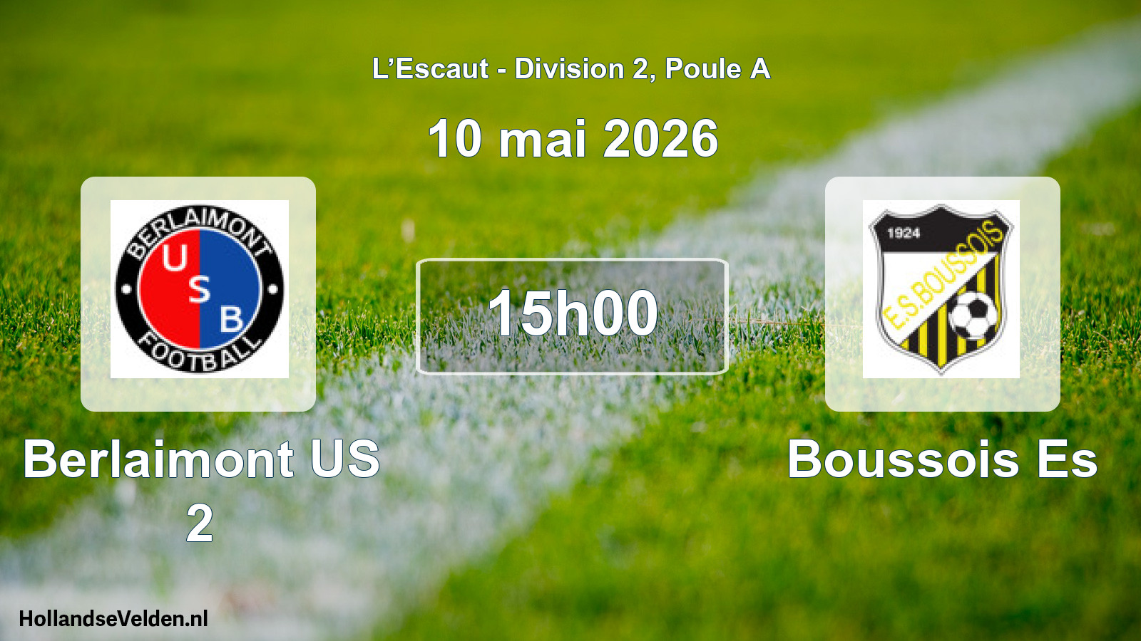 Geplande wedstrijd: Berlaimont US 2 - Boussois Es (10 mei 2026)