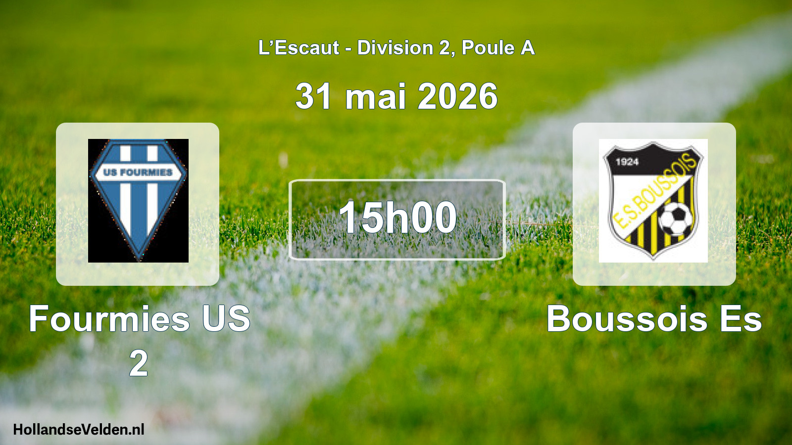 Match programmé: Fourmies US 2 - Boussois Es (31 mai 2026)