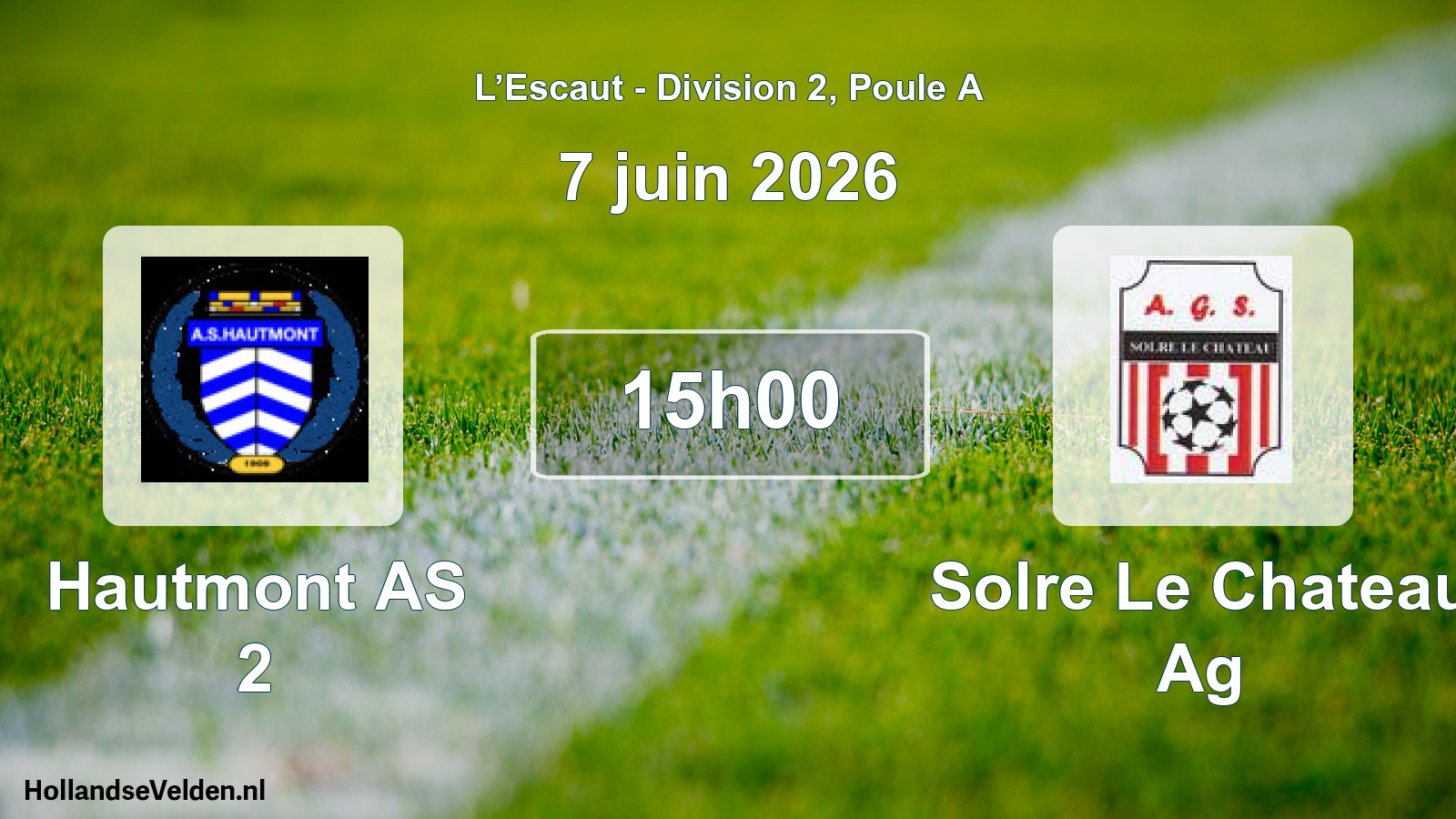 Match programmé: Hautmont AS 2 - Solre Le Chateau Ag (7 juin 2026)
