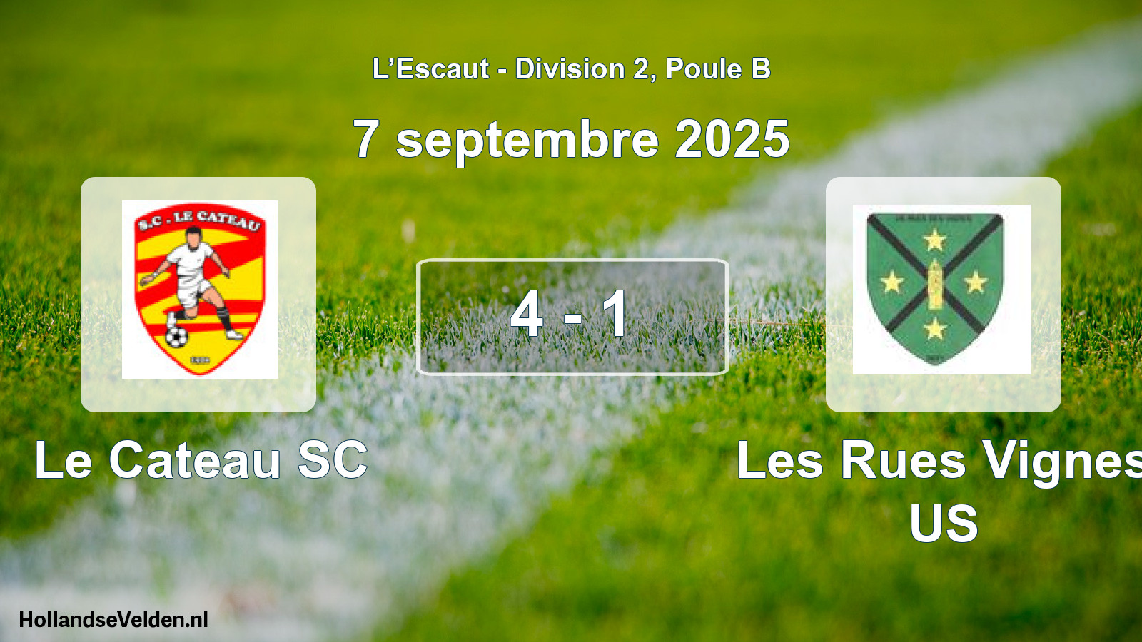 Match joué: Le Cateau SC - Les Rues Vignes US 4 - 1 (7 septembre 2025)