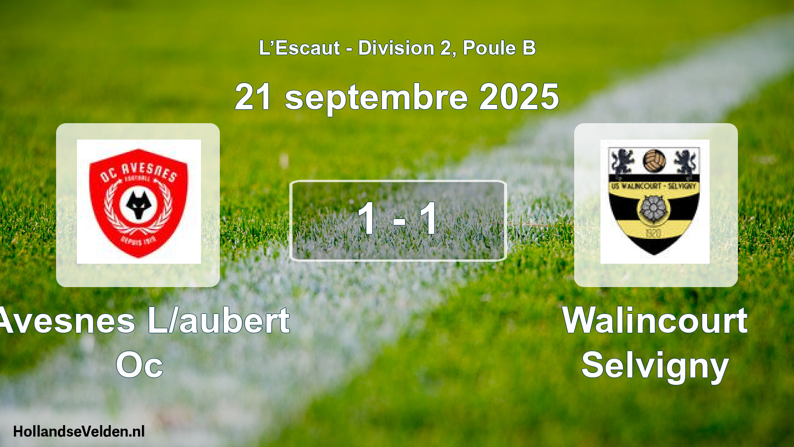Gespeelde wedstrijd: Avesnes L/aubert Oc - Walincourt Selvigny 1 - 1 (21 september 2025)