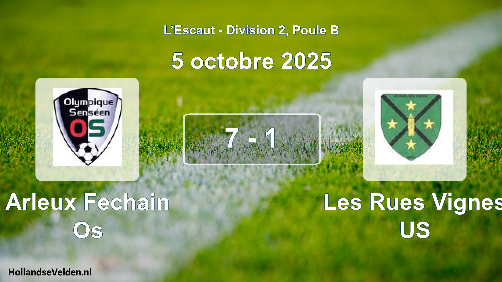 Match joué: Arleux Fechain Os - Les Rues Vignes US 7 - 1 (5 octobre 2025)