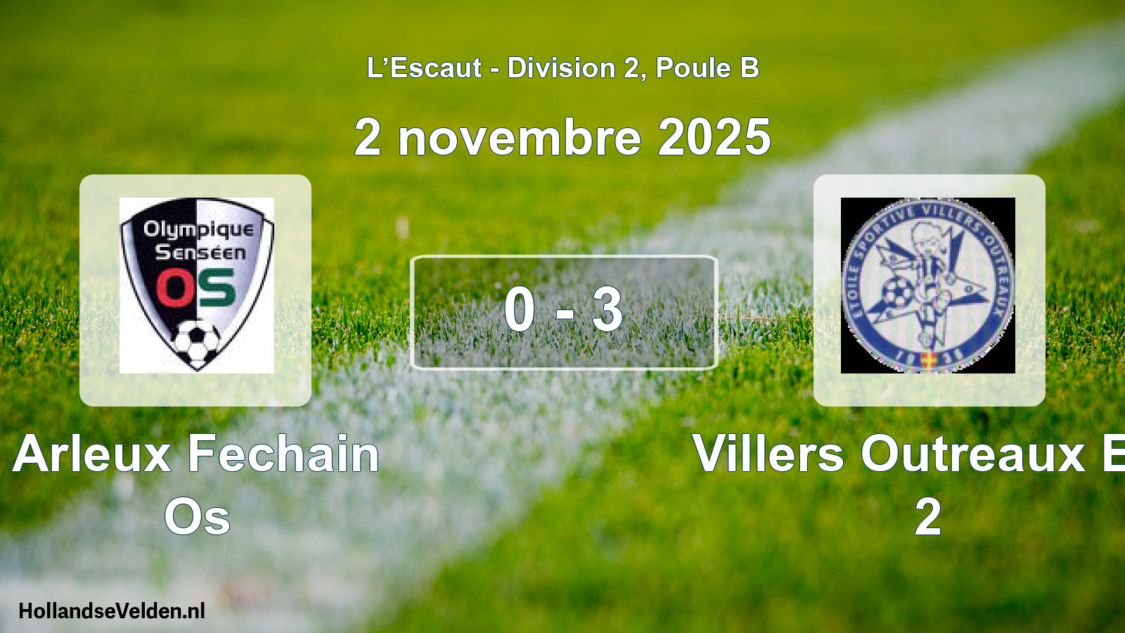 Match joué: Arleux Fechain Os - Villers Outreaux Es 2 0 - 3 (2 novembre 2025)