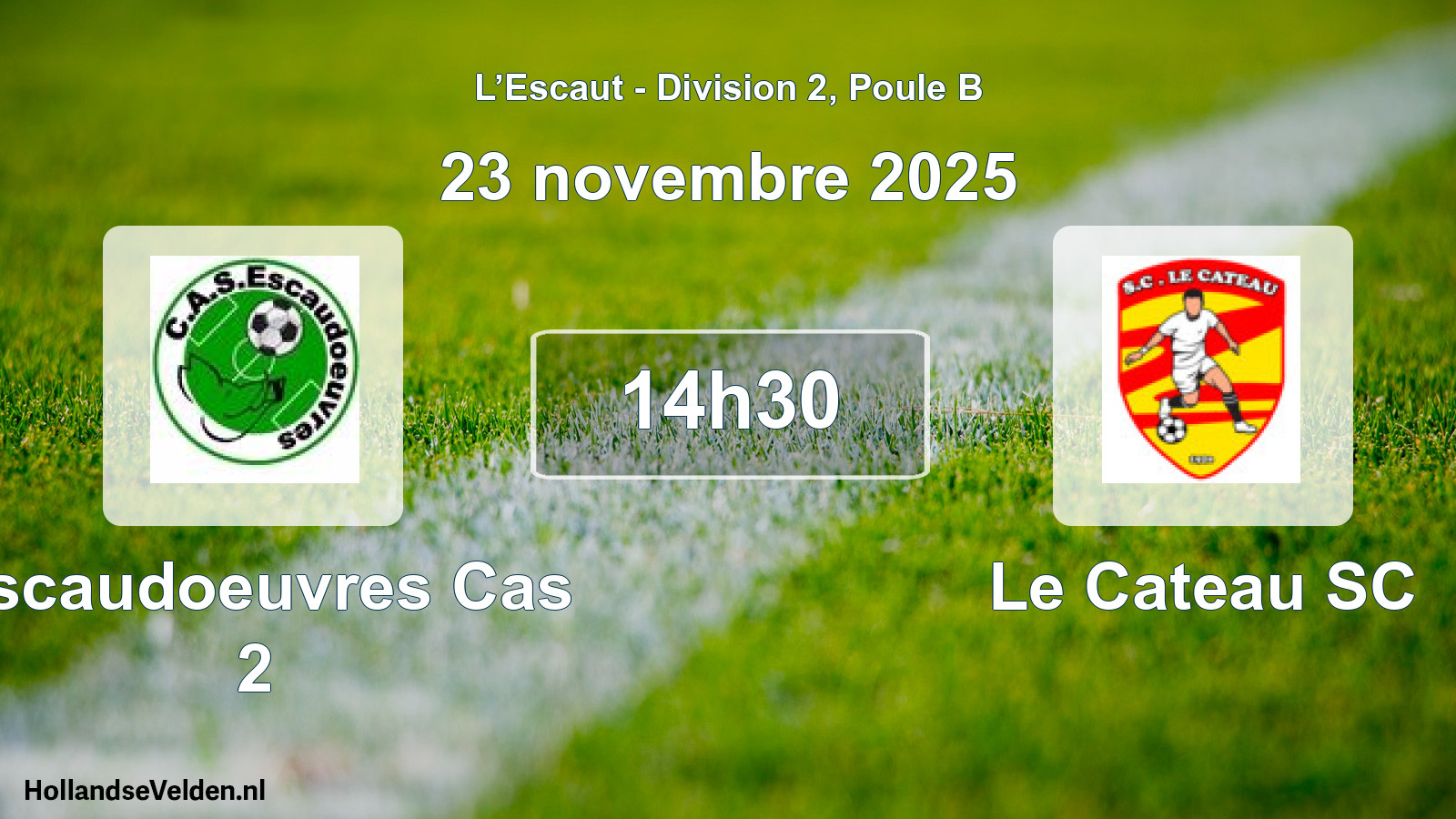 Match programmé: Escaudoeuvres Cas 2 - Le Cateau SC (23 novembre 2025)