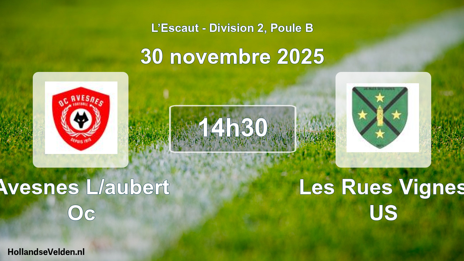 Scheduled Match: Avesnes L/aubert Oc - Les Rues Vignes US (30 November 2025)
