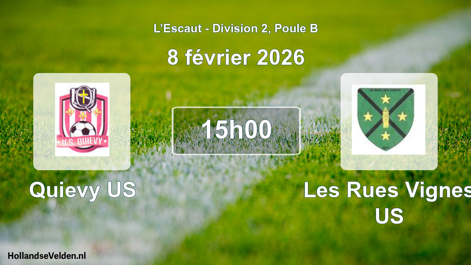 Match programmé: Quievy US - Les Rues Vignes US (8 février 2026)