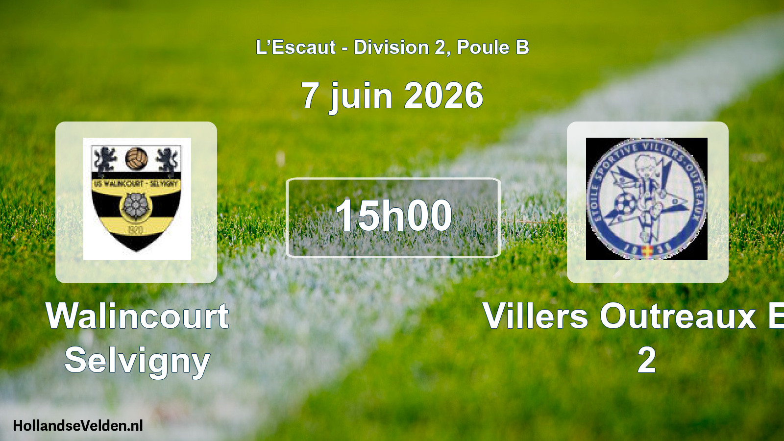 Match programmé: Walincourt Selvigny - Villers Outreaux Es 2 (7 juin 2026)