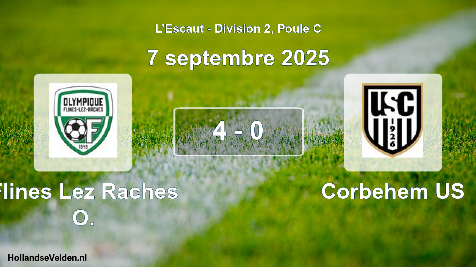 Match joué: Flines Lez Raches O. - Corbehem US 4 - 0 (7 septembre 2025)