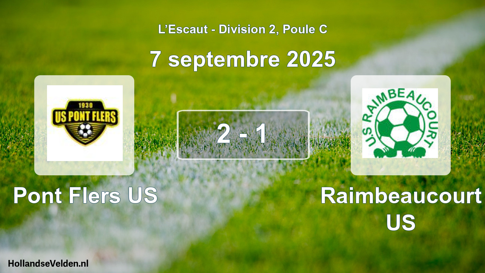 Gespeelde wedstrijd: Pont Flers US - Raimbeaucourt US 2 - 1 (7 september 2025)