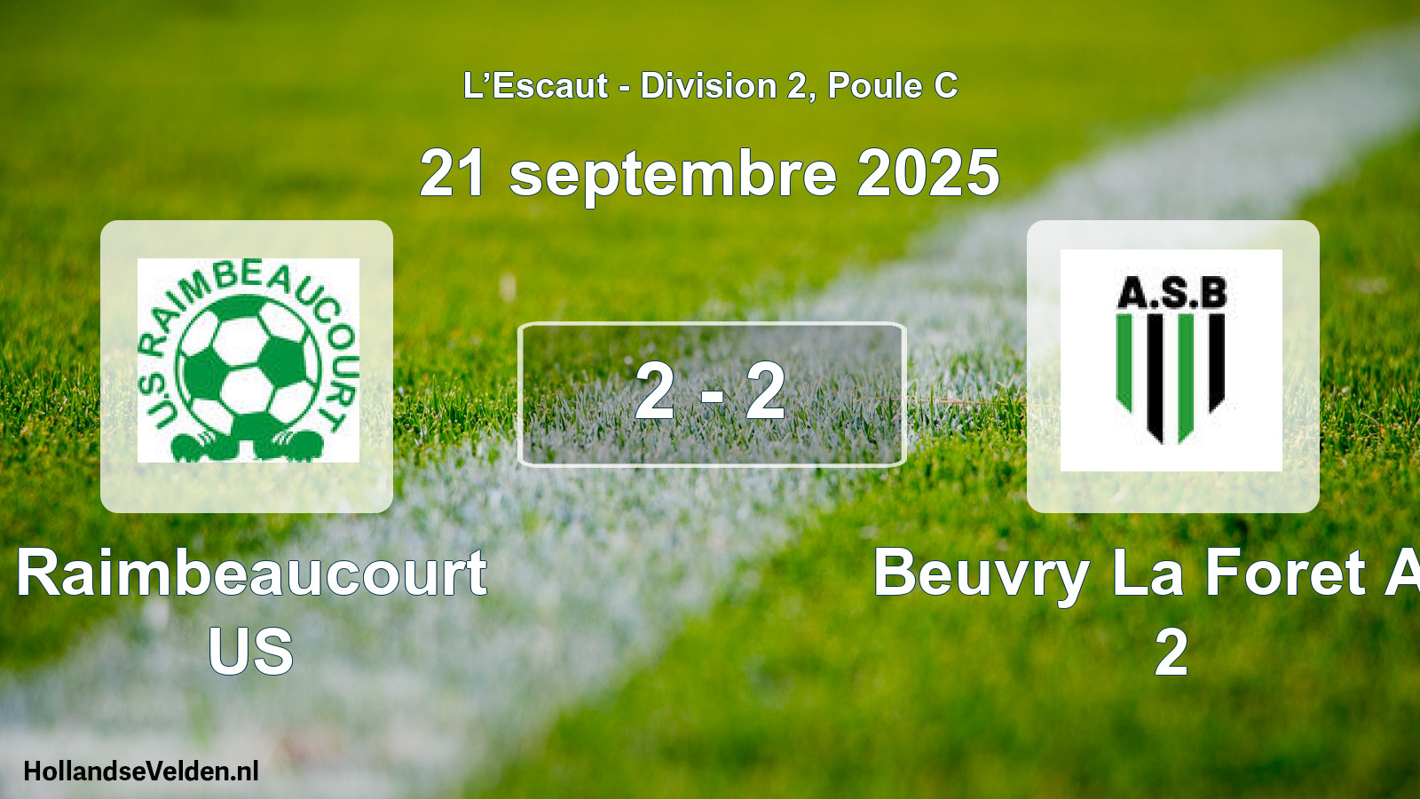 Match joué: Raimbeaucourt US - Beuvry La Foret AS 2 2 - 2 (21 septembre 2025)