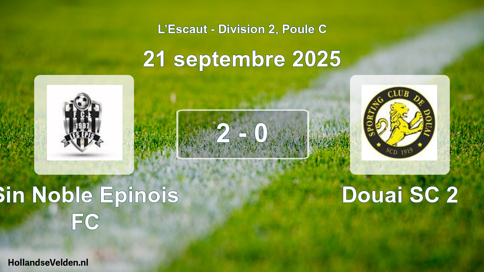 Match joué: Sin Noble Epinois FC - Douai SC 2 2 - 0 (21 septembre 2025)