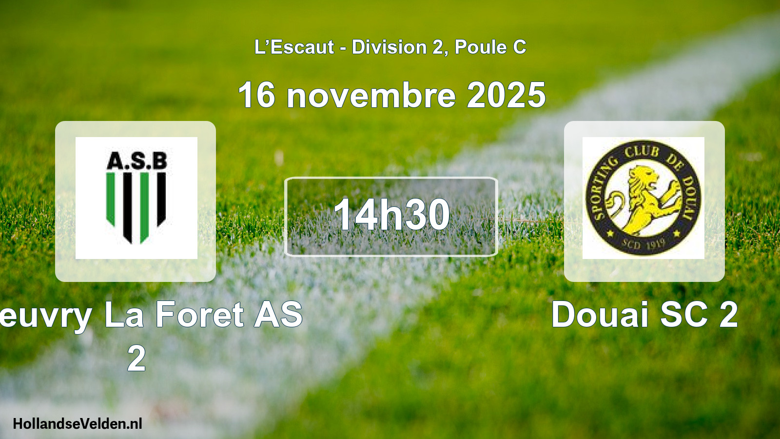 Match programmé: Beuvry La Foret AS 2 - Douai SC 2 (16 novembre 2025)