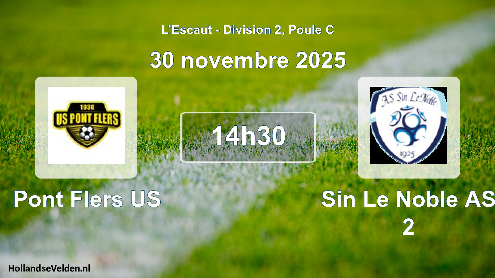 Match programmé: Pont Flers US - Sin Le Noble AS 2 (30 novembre 2025)