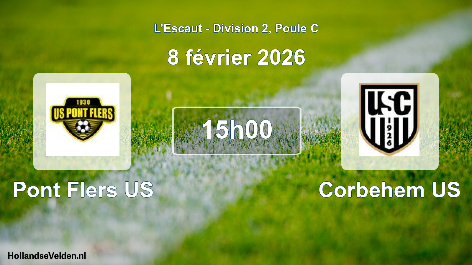 Match programmé: Pont Flers US - Corbehem US (8 février 2026)