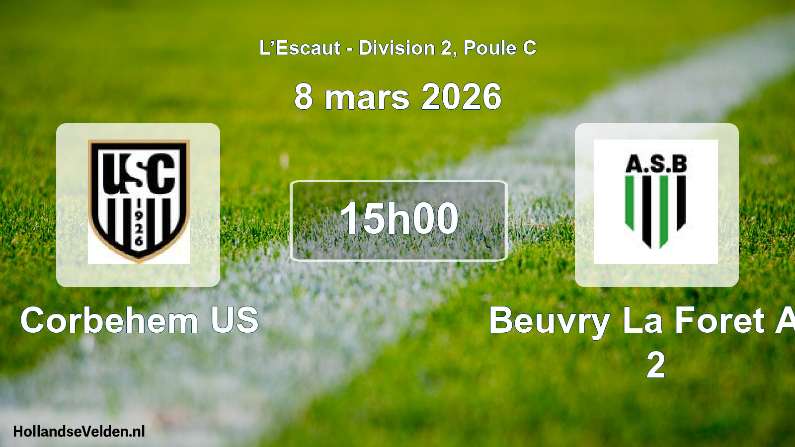 Match programmé: Corbehem US - Beuvry La Foret AS 2 (8 mars 2026)
