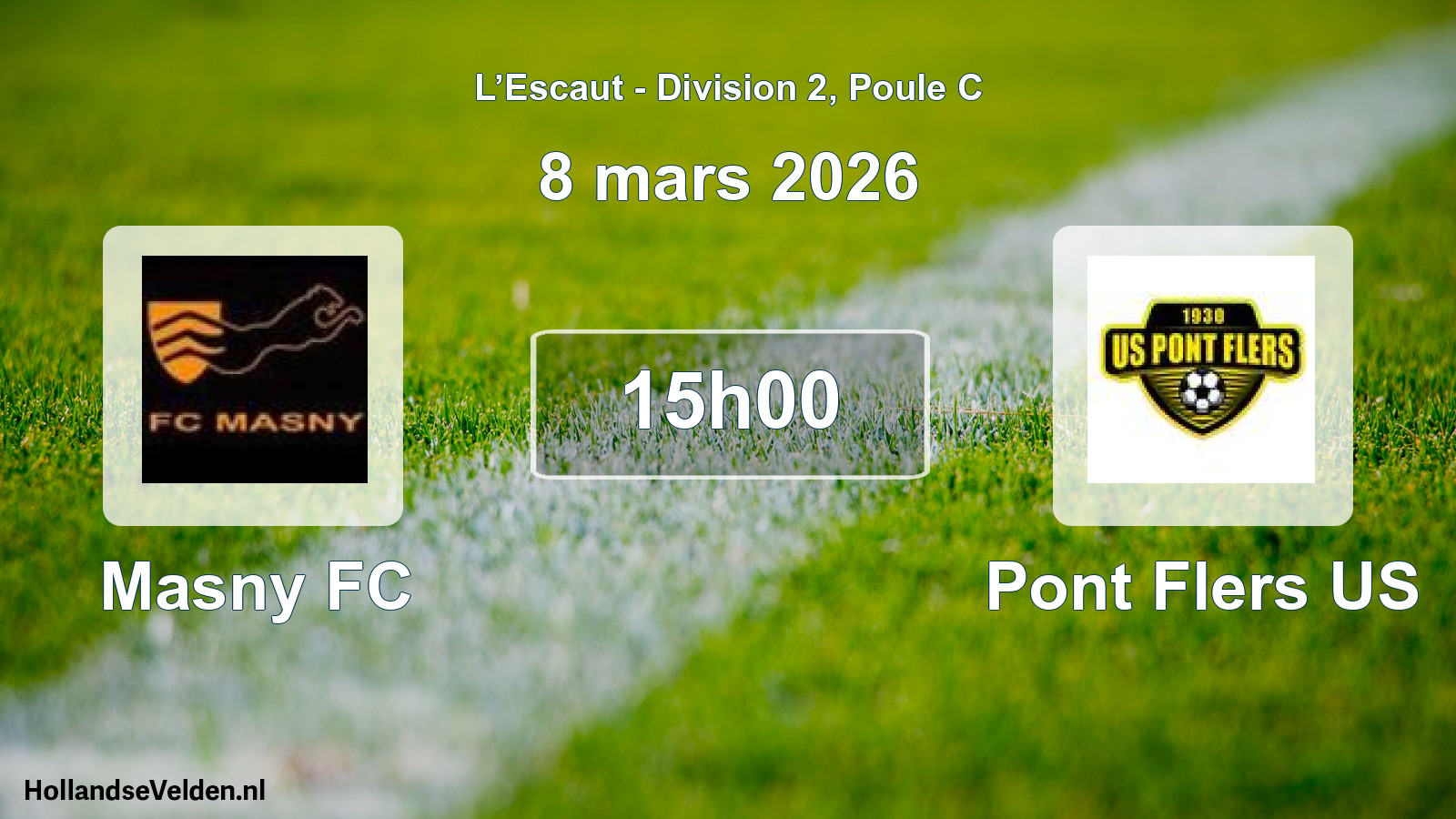 Match programmé: Masny FC - Pont Flers US (8 mars 2026)