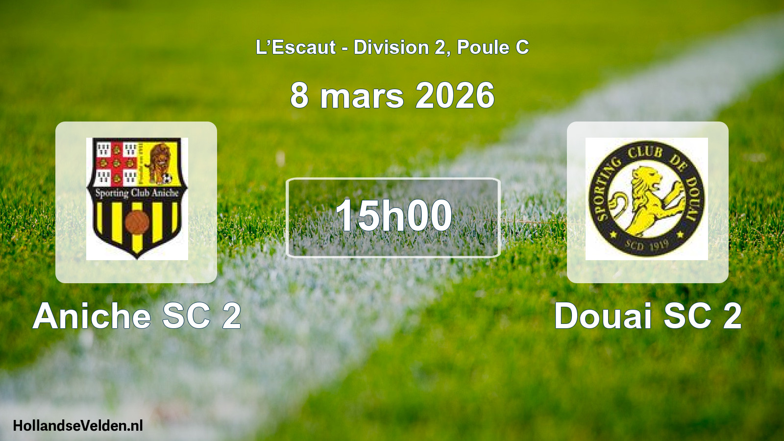 Match programmé: Aniche SC 2 - Douai SC 2 (8 mars 2026)