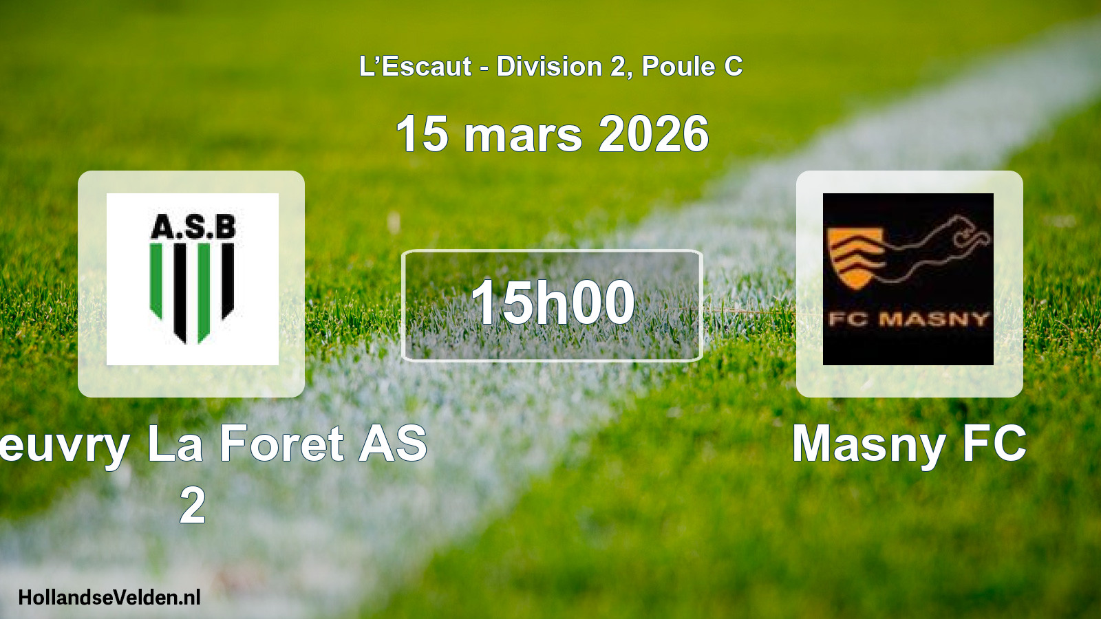Scheduled Match: Beuvry La Foret AS 2 - Masny FC (15 March 2026)