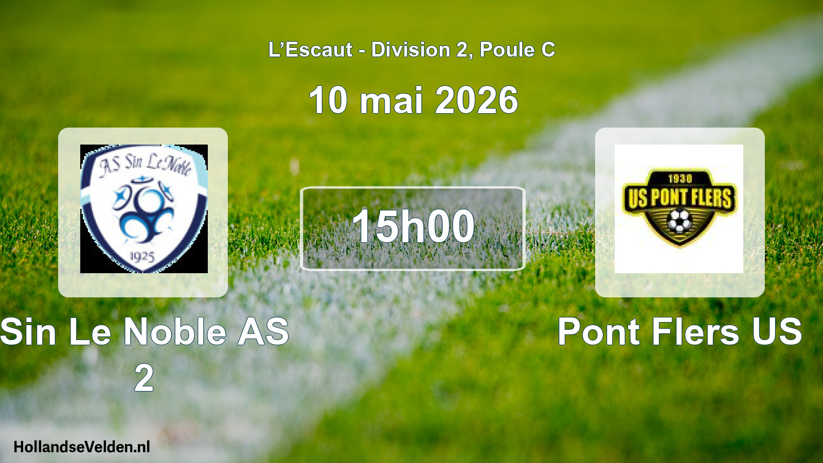 Match programmé: Sin Le Noble AS 2 - Pont Flers US (10 mai 2026)