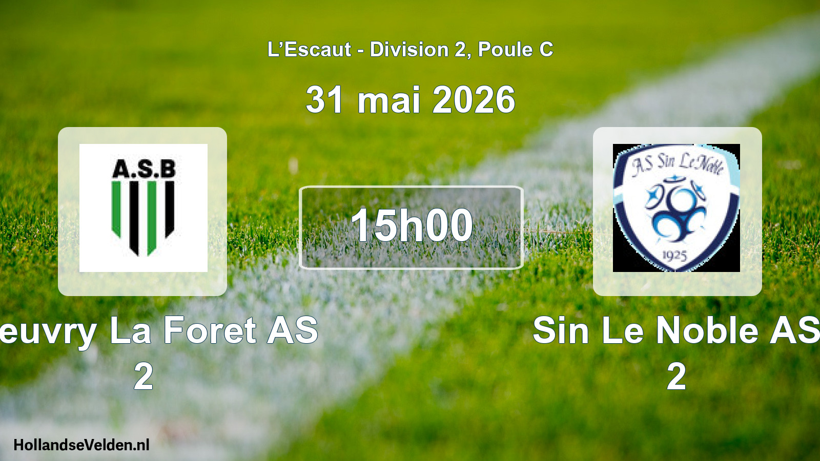 Match programmé: Beuvry La Foret AS 2 - Sin Le Noble AS 2 (31 mai 2026)