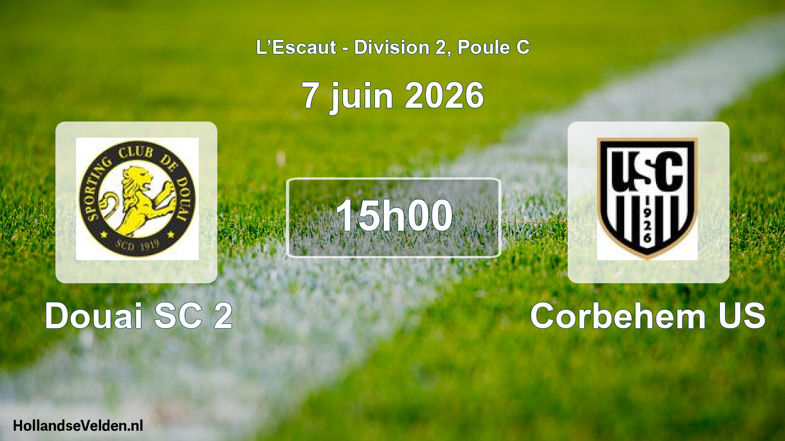 Match programmé: Douai SC 2 - Corbehem US (7 juin 2026)