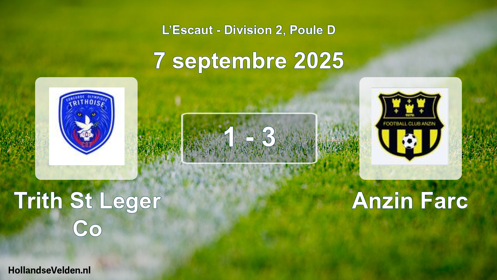 Match joué: Trith St Leger Co - Anzin Farc 1 - 3 (7 septembre 2025)