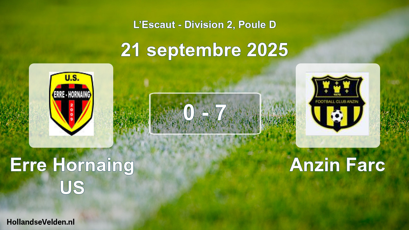 Match joué: Erre Hornaing US - Anzin Farc 0 - 7 (21 septembre 2025)