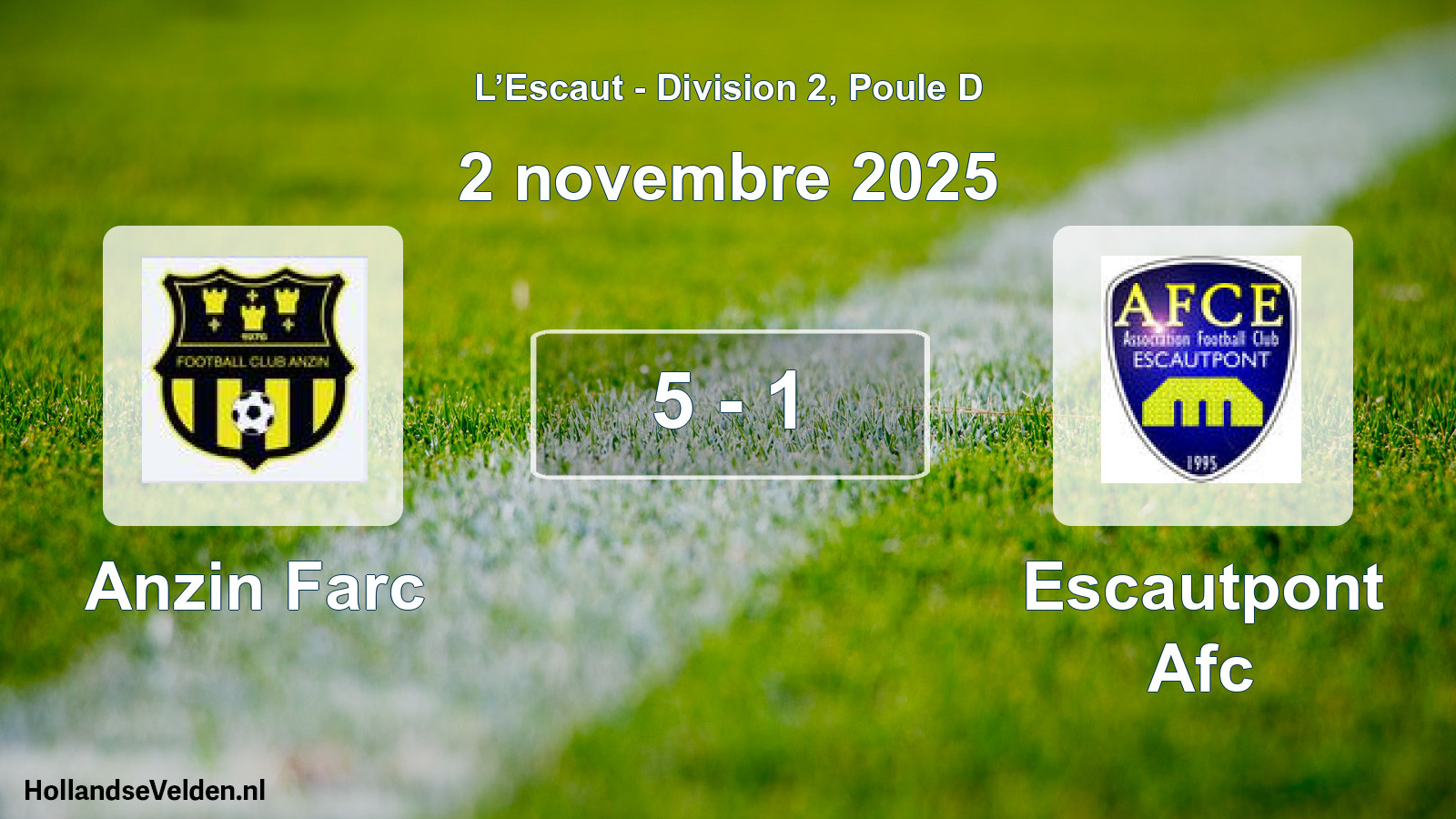 Match joué: Anzin Farc - Escautpont Afc 5 - 1 (2 novembre 2025)
