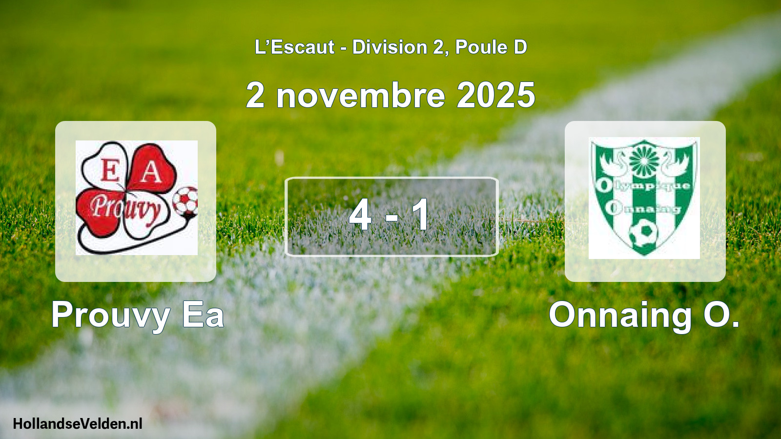 Match joué: Prouvy Ea - Onnaing O. 4 - 1 (2 novembre 2025)
