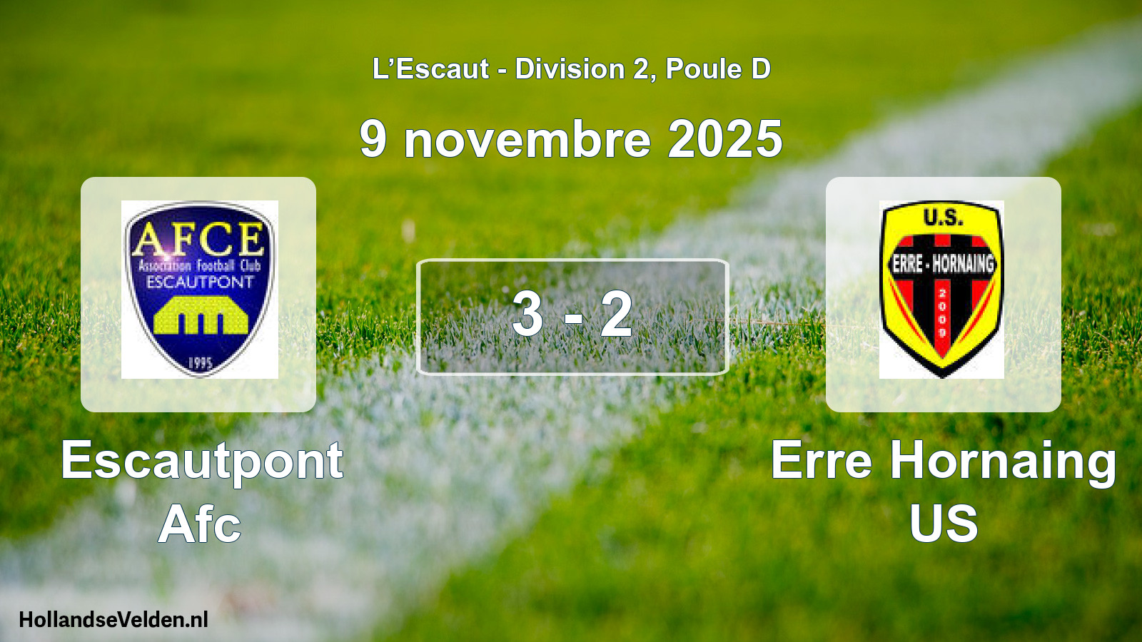 Match joué: Escautpont Afc - Erre Hornaing US 3 - 2 (9 novembre 2025)