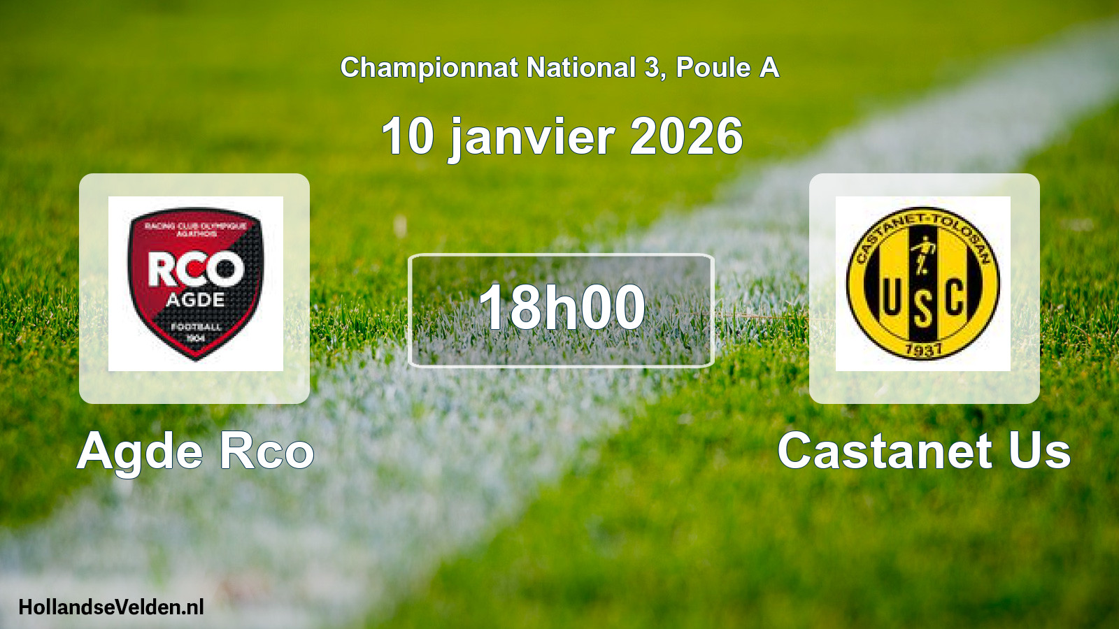 Geplande wedstrijd: Agde Rco - Castanet Us (10 janvier 2026)