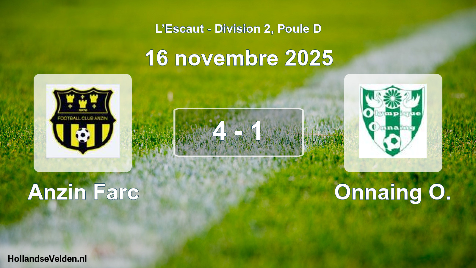Match joué: Anzin Farc - Onnaing O. 4 - 1 (16 novembre 2025)