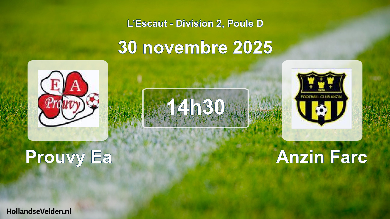 Match programmé: Prouvy Ea - Anzin Farc (30 novembre 2025)