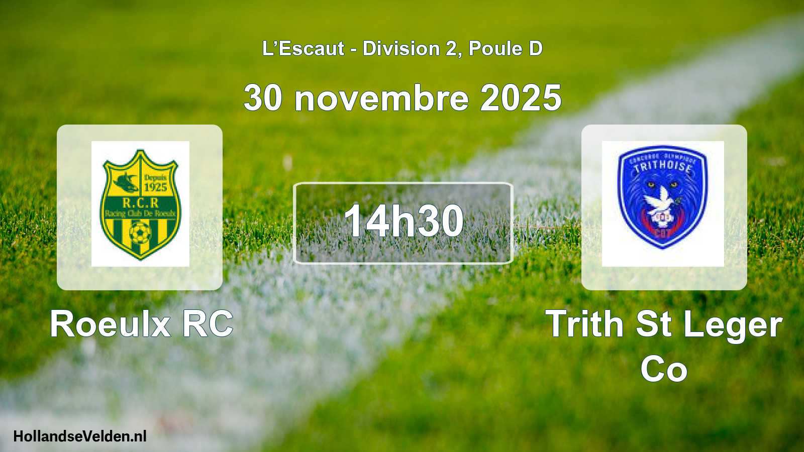 Match programmé: Roeulx RC - Trith St Leger Co (30 novembre 2025)
