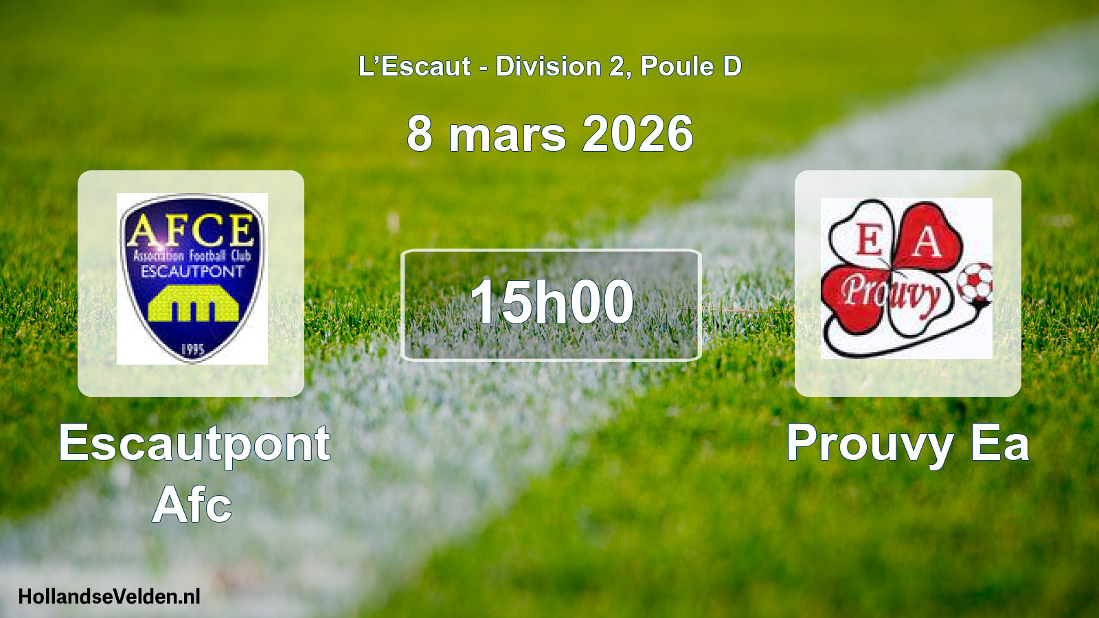Match programmé: Escautpont Afc - Prouvy Ea (8 mars 2026)